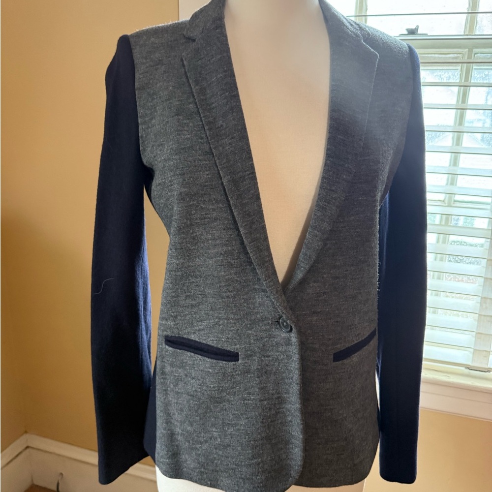 J.Crew Color Block Navy Blue and Grey Blazer